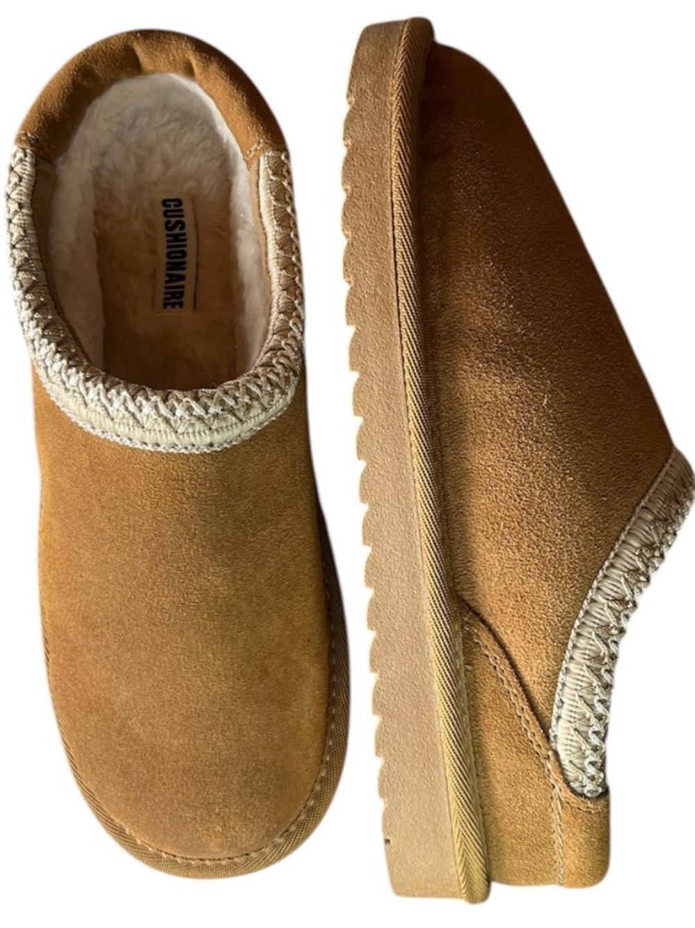 Womens 5M Cushionaire Keto
Slip On Suede Mule Slipper
Faux Fur Lining New!